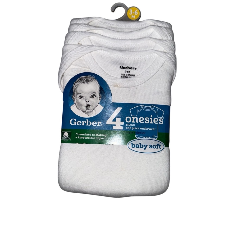 Gerber onesies 4 pack white NEW